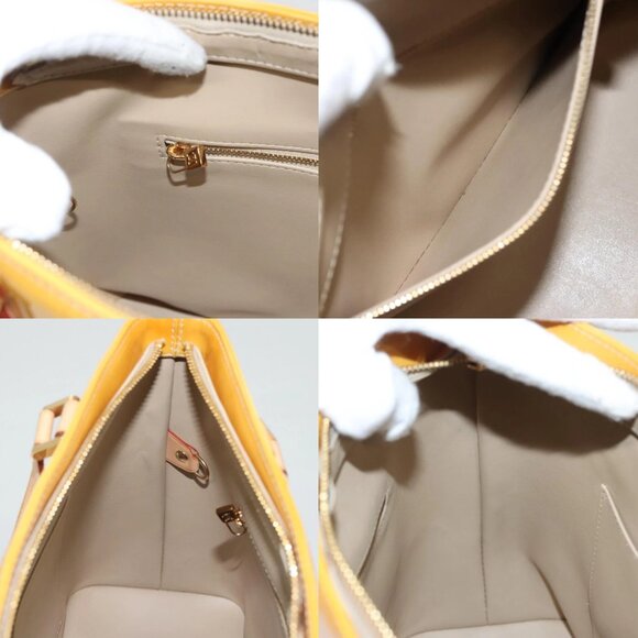 LOUIS VUITTON Monogram Vernis Houston Hand Bag Beige M91004 LV Auth - Picture 14 of 15